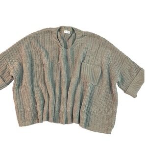 POL Women Olive Green Oversized Chunky Front Pocket Sweater Style JST347